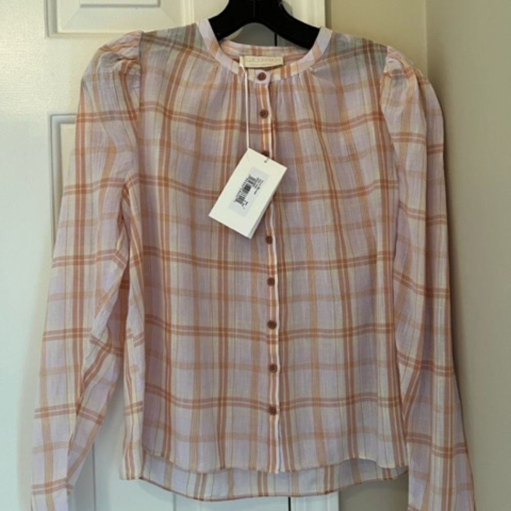 ULLA JOHNSON NOUR BLOUSE PALE LILAC NWT SIZE 0